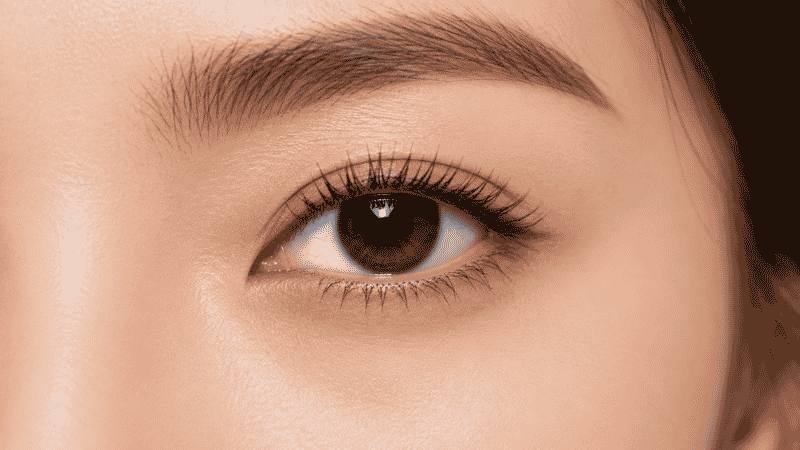 Under-eye area showing clean skin with no mascara smudging after using waterproof formula