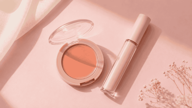 Peach color corrector and light concealer products for covering dark under-eye circles