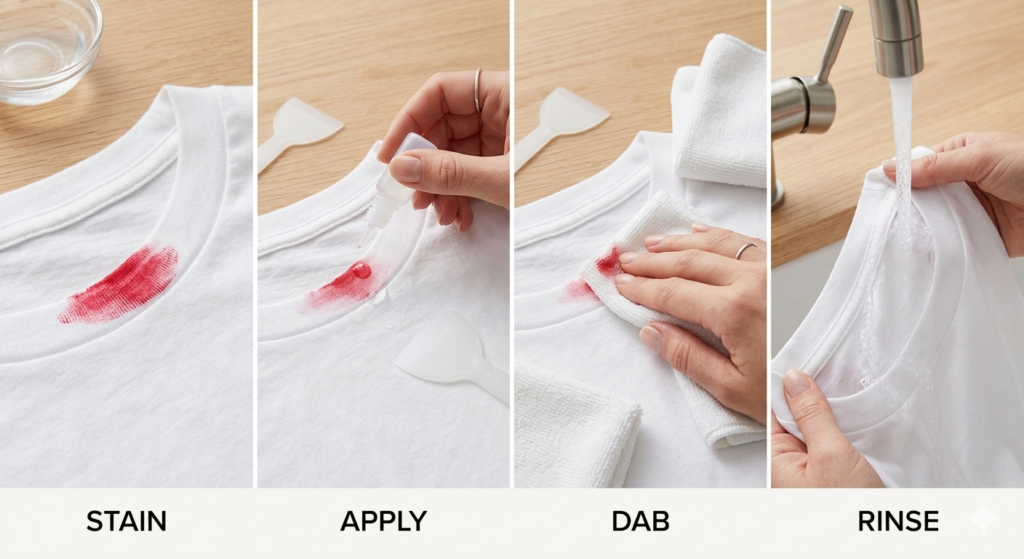 how to get lipstick out of white clothes step by step tutorial